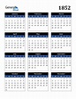 1852 Calendar (PDF, Word, Excel)