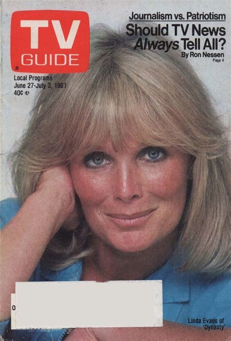 1981 Tv Guide Linda Evans Of Dynasty June 27 July 3 Linda Evans Tv