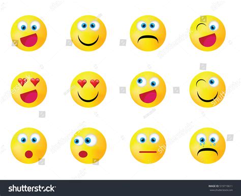 Smiley Faces Expressing Different Feelings Stock Vector Royalty Free