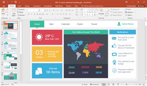 Free Powerpoint Dashboard Template