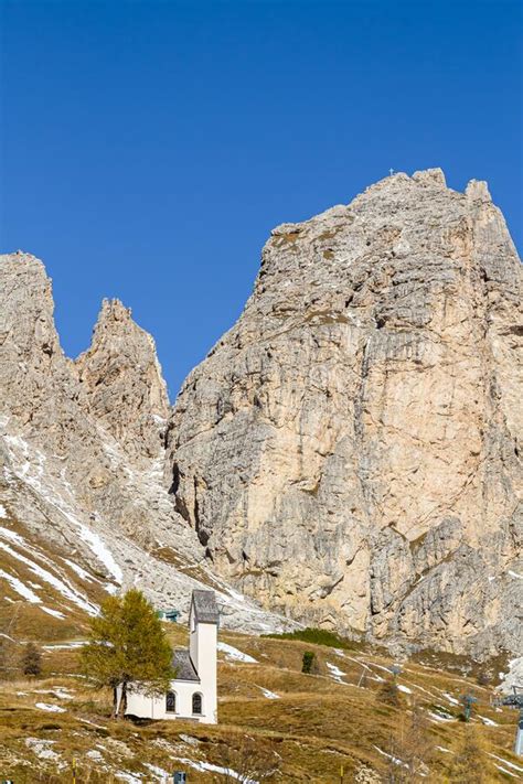 Saint Maurice Chapel At The Foot Of The Dolomite Mountain Range