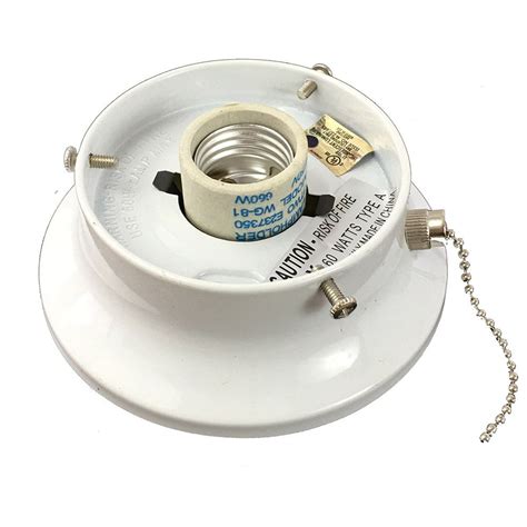 I attached the pull chain to the ceiling fan, mated the barrel plug to its jack, and hung the circuit from the lamp's diffuser bowl. White Flush Mount Collar Light Fixture with Pull Chain, 3 ...