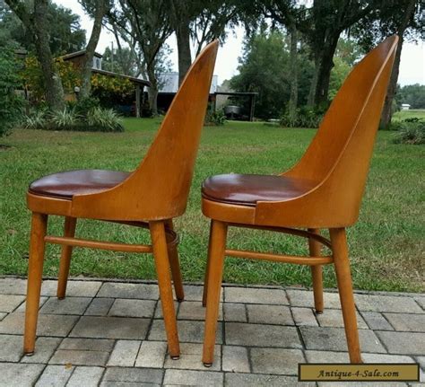 Mid century modern bar chairs seng co. Pair Mid Century Modern Shelby Williams Chair Danish molded wood Wooden Chair for Sale in United ...