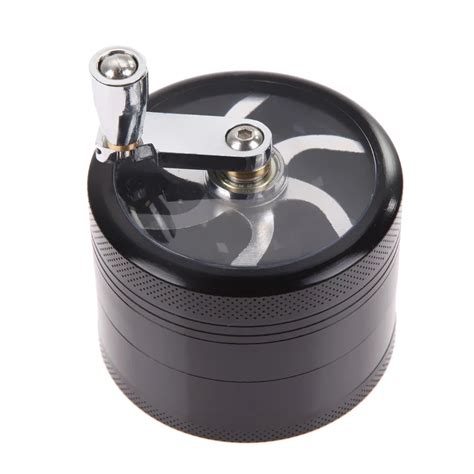 3 colors tobacco grinder aluminum herb spice crusher hand crank 2 5 in tobacco pipes