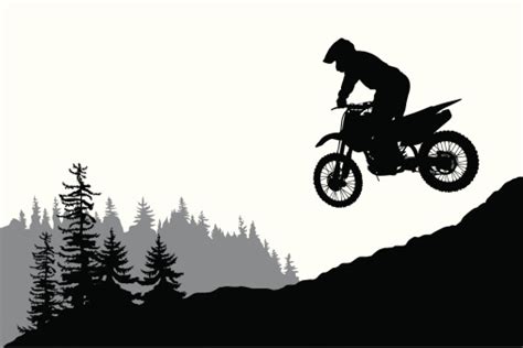 Motorcross Vector Silhouette Stock Illustration Download Image Now