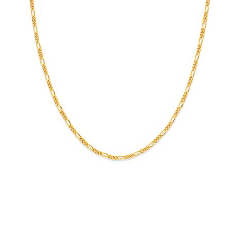 9ct Gold 55cm Solid Figaro 31 Chain Necklaces Prouds The Jewellers