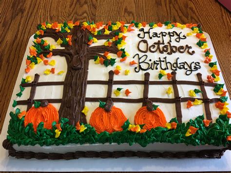 October Birthday Cake Birthday Sheet Cakes Fall Birthday Cakes