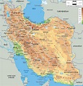 Carte de l'Iran - Iran carte des reliefs, des villes, politique ...