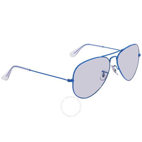 Ray Ban Solid Evolve Light Blue Dark Violet Photochromic Evolve Aviator Unisex Sunglasses
