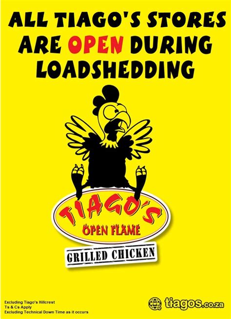 Open For Loadshedding Tiagos Open Flame Grilled Chicken