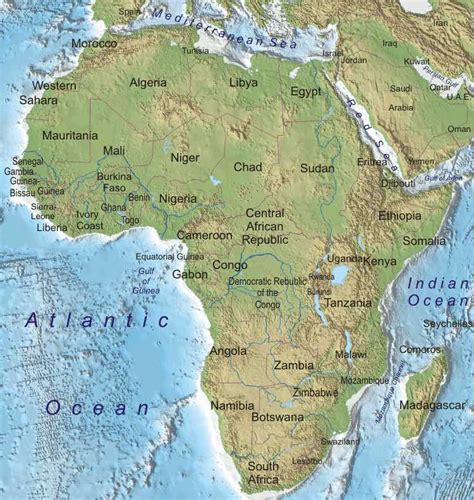 The map is a portion of a larger world map created by the central intelligence agency using robinson projection. Physical Geography 101: Africa Assignment