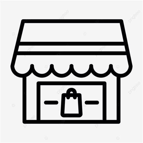 Market Place Line Icon Vector Market Place Icon Building Business