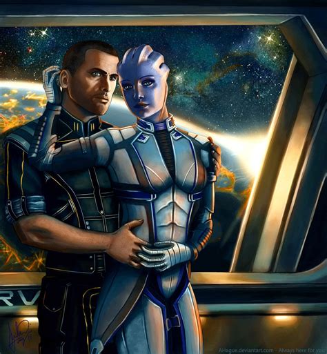 Liara And Shepard Always Here For You Version 2 By Ahaguedeviantart
