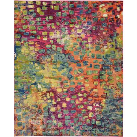 Unique Loom Abstract Multicolor Barcelona 8 Ft X 10 Ft Area Rug