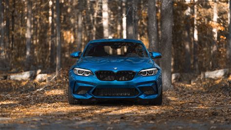 Скачать 3840x2160 Bmw M2 Bmw автомобиль синий вид спереди обои