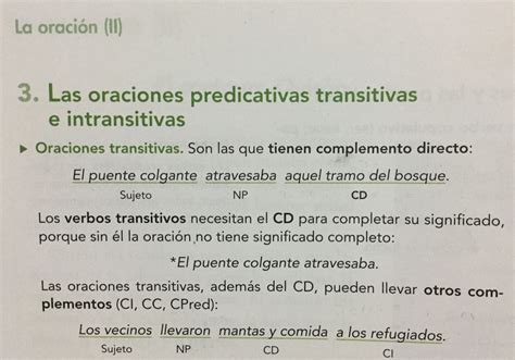 Oraciones Con Verbos Transitivos