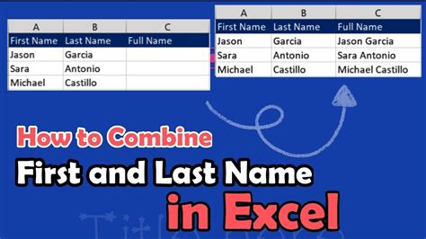 How To Combine First And Last Name In Excel Youtube