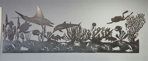 Sea Life Mural Metal Wall Art Blue Collar Welding Llc