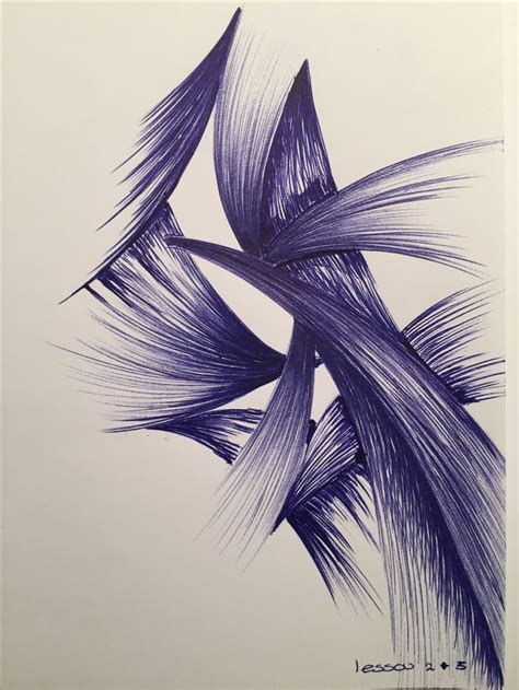 An Abstract Drawing Of Blue Lines On White Paper