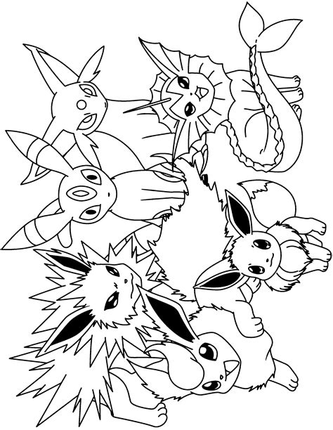 Printable Pokemon Coloring Pages Eevee Evolutions 3285 - Pokemon