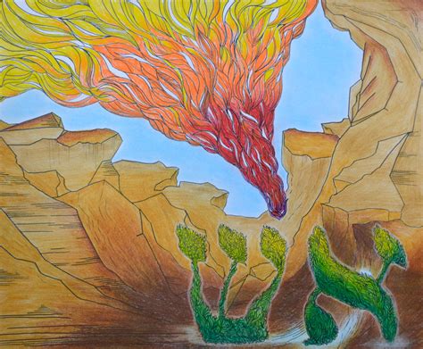 This Drawing Is A Depiction Of The Burning Bush That Moses Saw In The