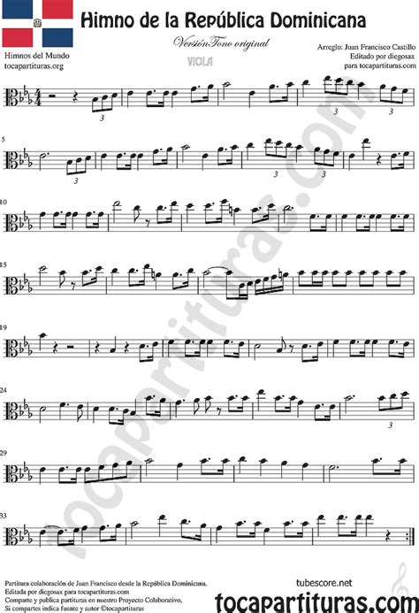 Diegosax Himno Nacional De La República Dominicana Partitura De Flauta