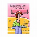 Oatmeal Studios Birthdays Are Like Cats Funny Birthday Card for Her ...