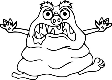 Fat Scary Monster Coloring Pages Coloring Cool