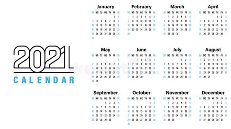 2021 Calendar Stock Illustrations 65335 2021 Calendar Stock