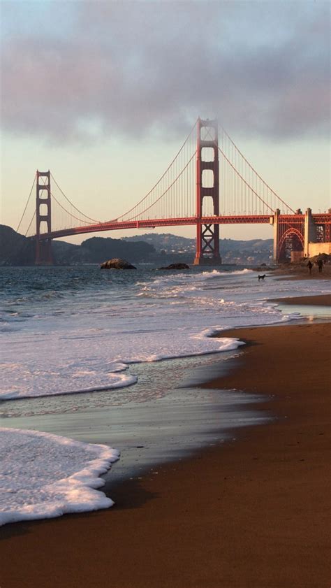 Free Download San Francisco Bridge Beach Iphone 5s Wallpaper Download