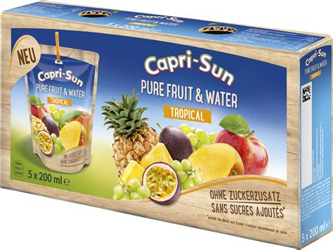 Capri Sun Pure Fruit And Water Tropical 5 X 02l Capri Sun Fruit Water