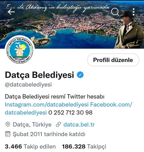 Datça Belediyesi on Twitter Mavi tik aylık 109 TL olarak belirlenmiş