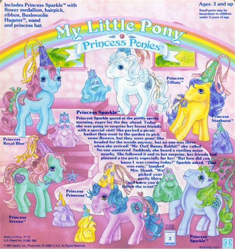 Princess Ponies Back Card Vintage My Little Pony My Little Pony