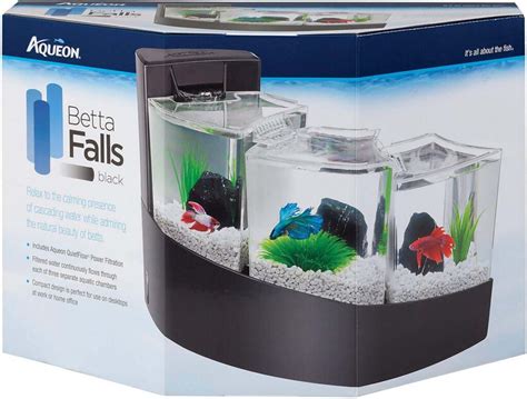 Aqueon Betta Falls Black Aquarium Kit Aquascaping Pro