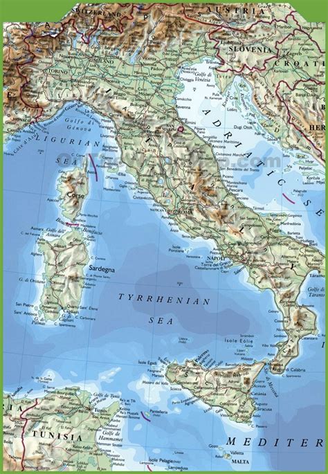 Large Physical Map Of Italy Hot Sex Picture