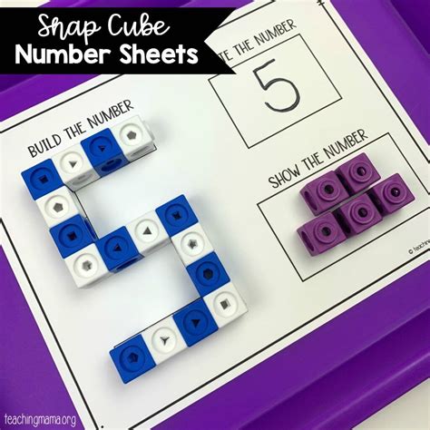 Snap Cube Number Sheets Artofit