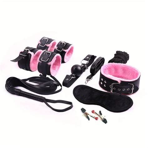 dropship bdsm bondage set erotic bed games adults handcuffs nipple clamps whip spanking anal