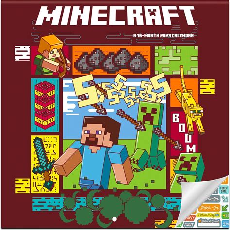 Calendario Minecraft 2023 Calendario De Pared De Minecraft Deluxe 2023