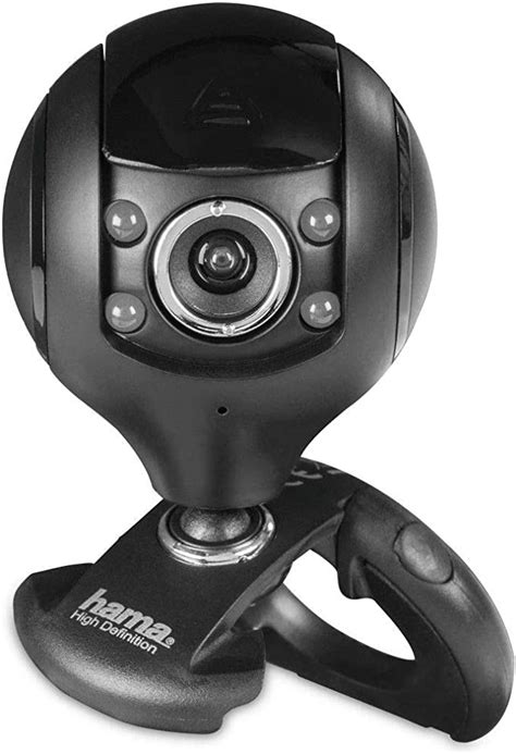 Hama Webcam Spy Protect Webcam Idéale Pour Télétravail Pivotable à 360 Degrés Hd 720p Avec