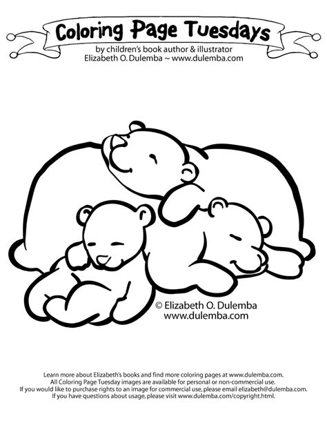 Dulemba Coloring Page Tuesday Sleeping Bears
