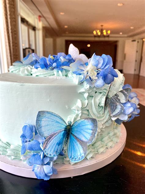 Blue Butterfly Cake Butterfly Cake Decorations Blue Birthday Cakes