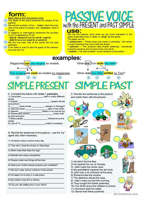 PASSIVE VOICE WITH SIMPLE PRESENT AN English ESL Worksheets Pdf Doc