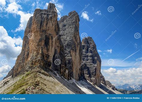 Tre Cime Di Lavaredo Drei Zinnen Are Three Of The Most Famous Peaks