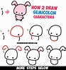 How to Draw Cute Cartoon Characters from Semicolons – Easy Step by Step ...