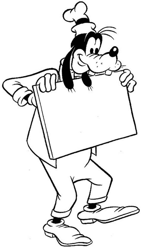 Goofy With Blank White Board Coloring Page Netart Coloring Pages For