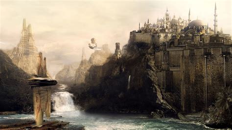 Gray Castle On Cliff Beside Body Of Water Under Cloudy Sky During