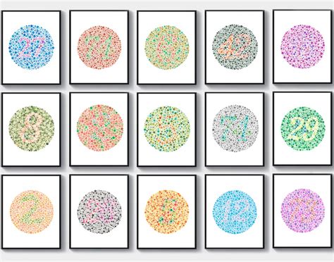 Ishihara Color Blind Test Cards Ophthalmology Art Optician Gift