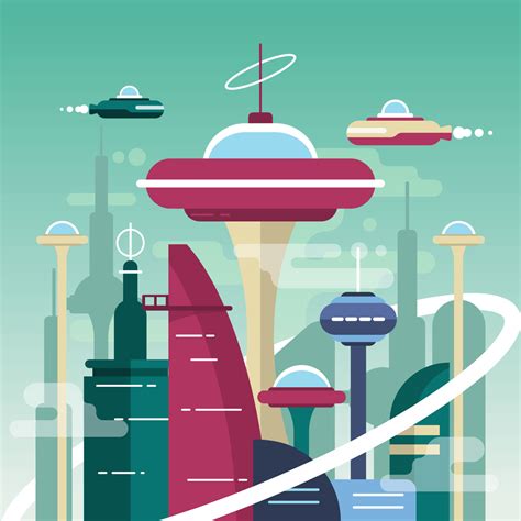The City Of Future 211561 Vector Art At Vecteezy