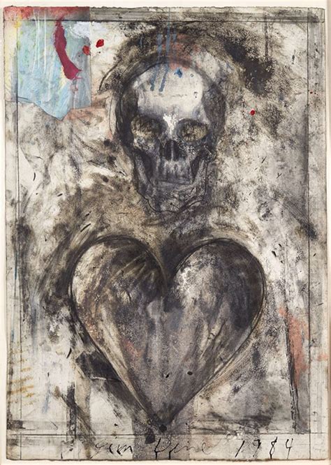 Skull And Heart Jim Dine Acrylic Charcoal Oil Pastel 1984 Found At