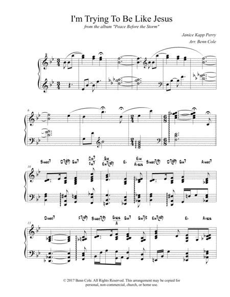 Im Trying To Be Like Jesus By Digital Sheet Music For Score